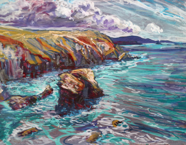 Cornish Landscape Painting of Gullyn Rock, Cornwall