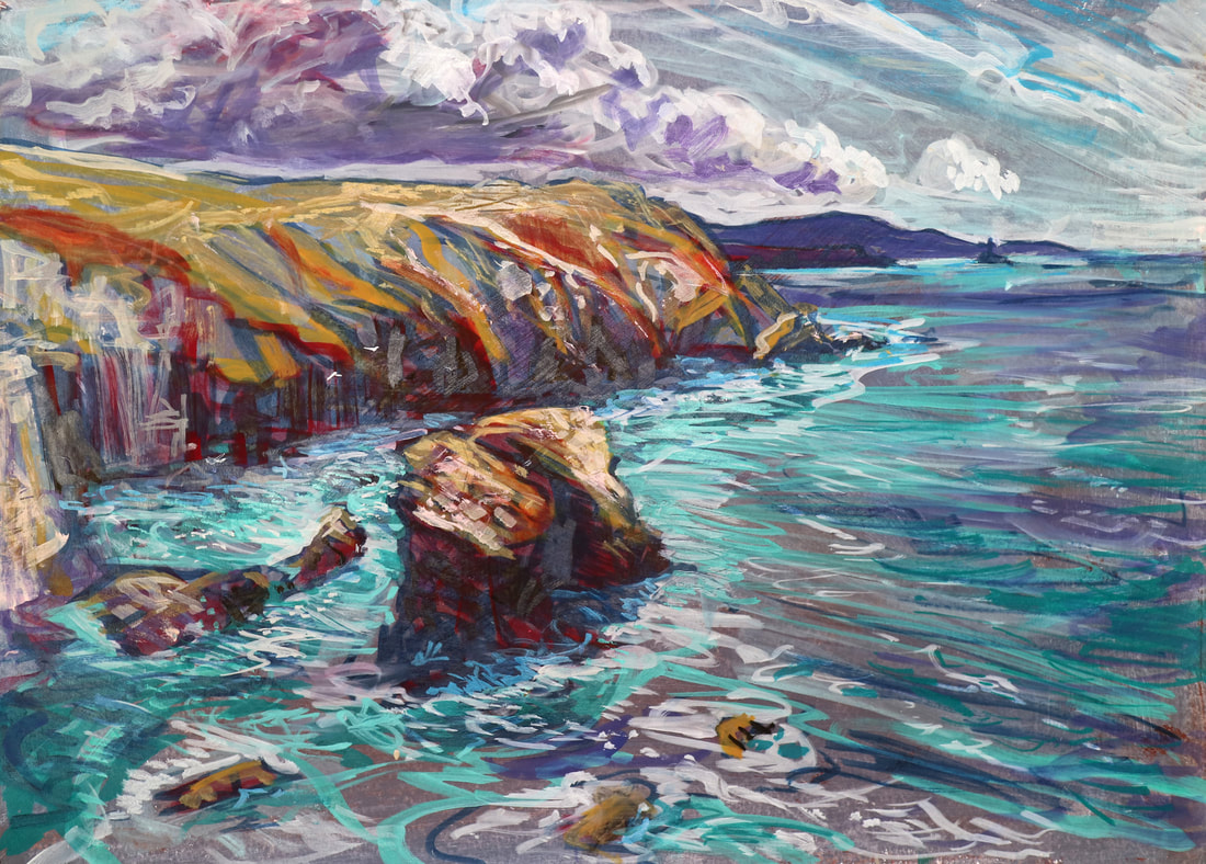 Cornish Landscape Painting of Gullyn Rock, Cornwall
